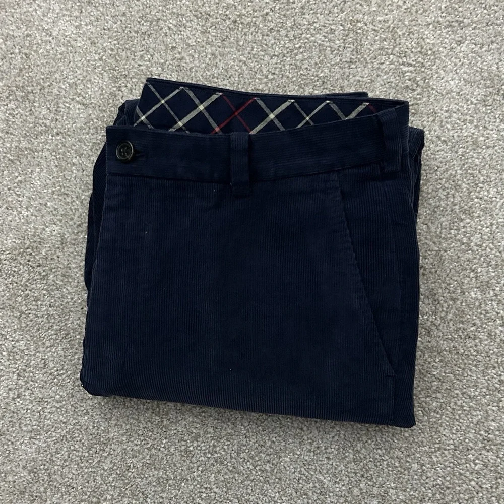 Brooks Brothers Flat Front‎ Clark Corduroy Pants Men's Size 36x32 Blue